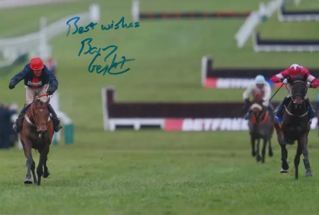 Barry Geraghty Hand Signed 12X8 Photo Bobs Worth Horse Racing Autograph 2