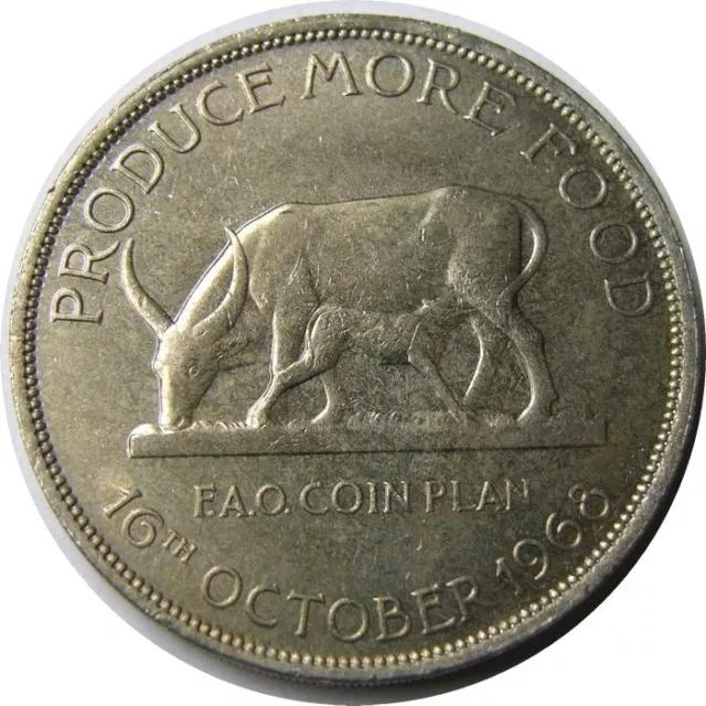 elf Uganda 5 Shillings 1968  FAO Cow