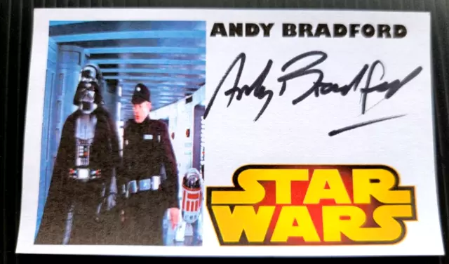 "Star Wars Iv: A New Hope" Andy Bradford (Stunts) Autograph 3X5 Index Card