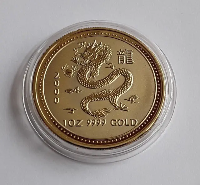 2000 $100 Gold 1oz 24K MOST FAMOUS CHINESE DRAGON COIN IN CAPSULE + C.O.A