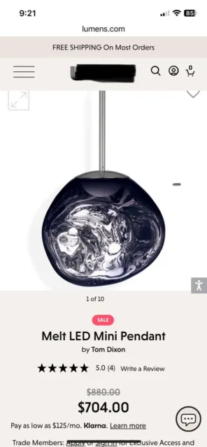 Tom Dixon Melt Mini Pendants In Color “Smoke” (sold as a pair)