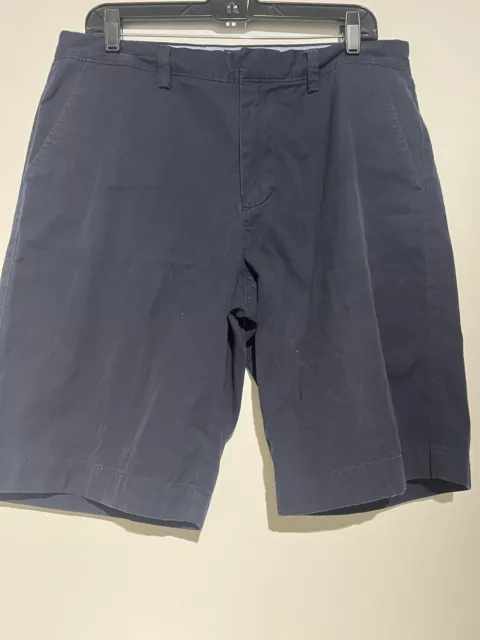 J Crew Rivington Navy Blue Chino Shorts Mens 34 Cotton Flat Front 11”