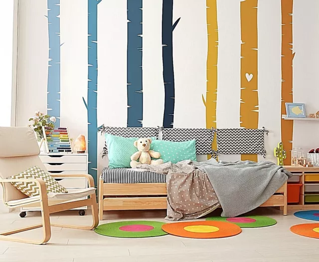 Colorful Birch Tree Wall Rainbow Wall Decals, Stickers, Wall Art Decoration 466