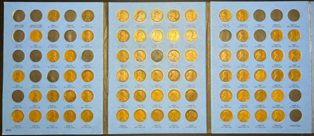 Lincoln Cent Collection 1909-1940 In Whitman Album 70 Coins, Incl. 22D, 23S, 26S