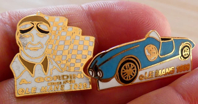 2 PIN'S AUTO LE MANS 1939 SIMCA GORDINI LES 24 HEURES DU MANS VERSION