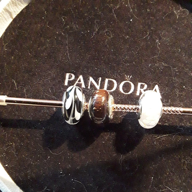 3 Genuine Pandora Murano S925 ALE Glass Charms. (P11)