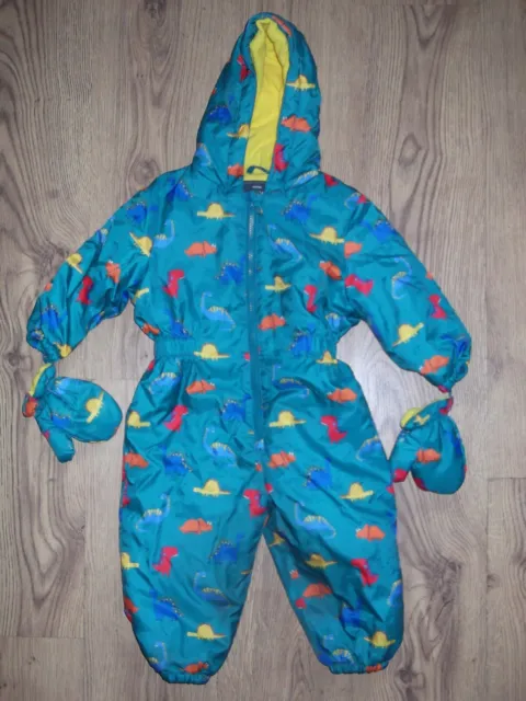 George Green Dinosaur Snowsuit  Rain Suit With Mitts Age 18-24 Months VGC