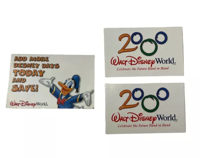 WALT DISNEY WORLD Magic Kingdom Admission Tickets & Ticket Cover 2000