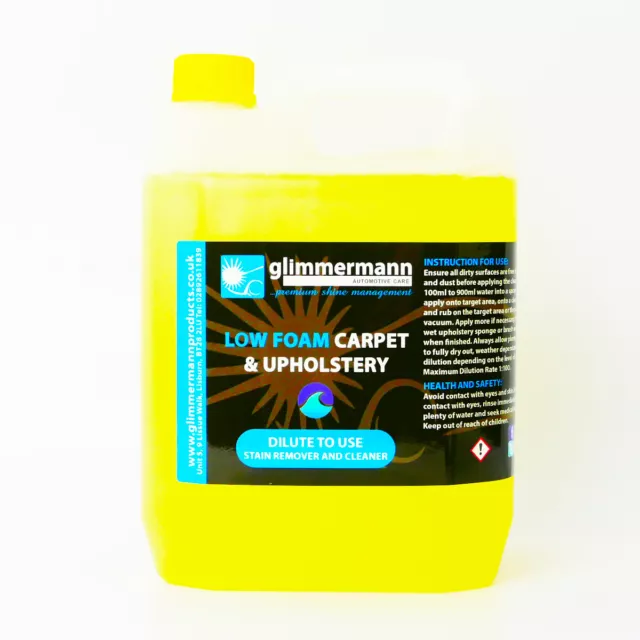 Glimmermann Low Foam Carpet and Upholstery Cleaner Tough Stain Remover 5L