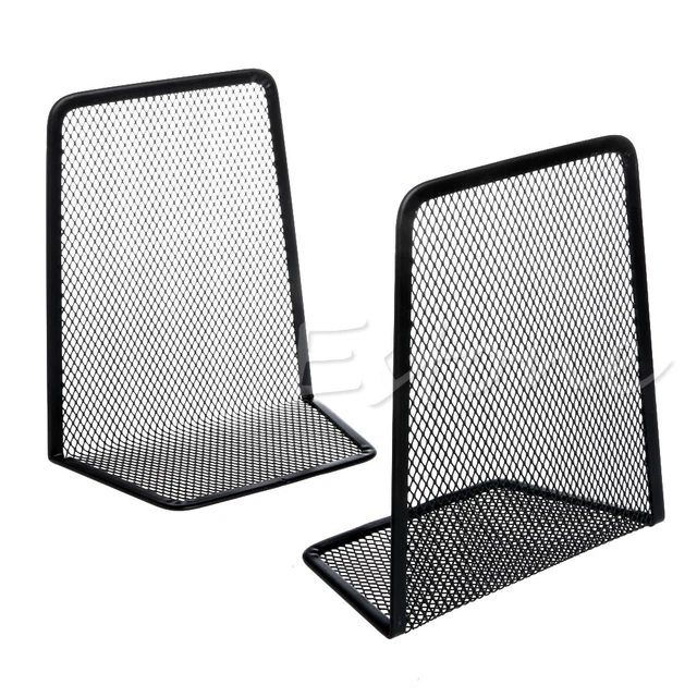 2 pcs Desktop Mesh Metal Book Stands for Home Office File Organizer for Student