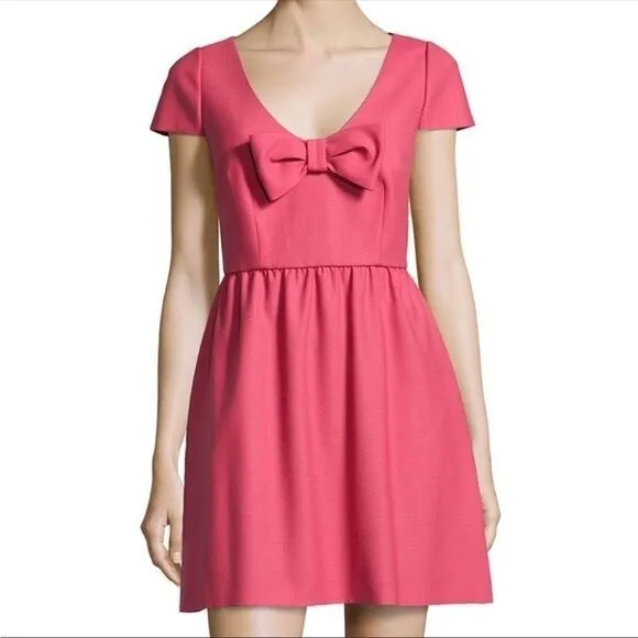 RED VALENTINO Red Pink Bow Mini Dress Size 4