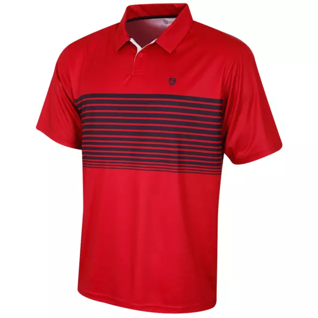 ISLAND GREEN MENS CoolPass® SPEED STRIPE GOLF POLO SHIRT / SIZES S-4XL / RED