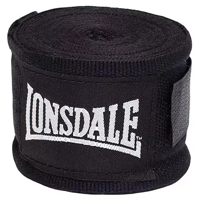 NEW Lonsdale 180 Black MMA Muay Thai Boxing Hand Wraps