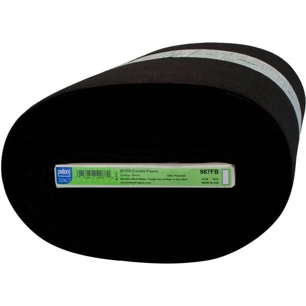 PELLON 987F FUSIBLE Fleece Fabric, Black, 45" x 10 Yards by the Bolt