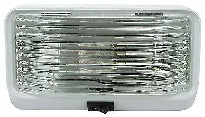 FulTyme RV 590-1118 Porch Light Square with Switch Clear
