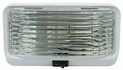 FulTyme RV 590-1118 Porch Light Square with Switch Clear
