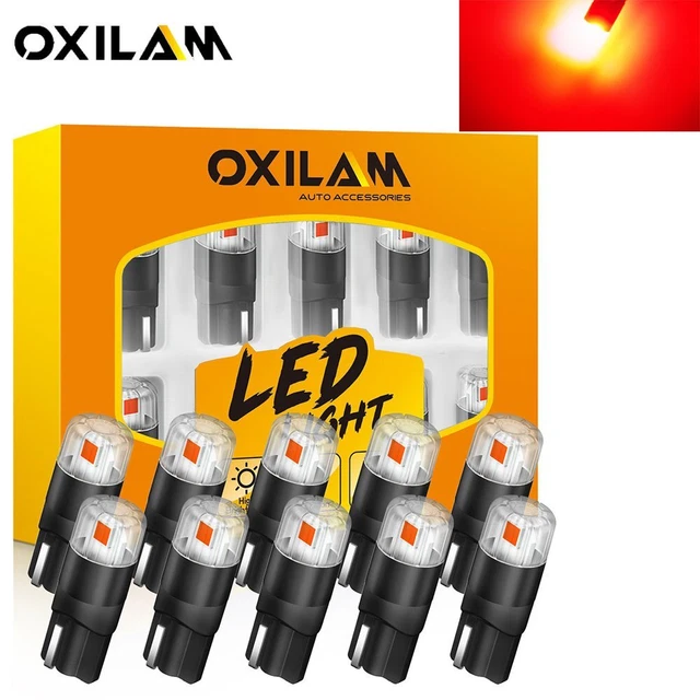 10x Red T10 LED Inner Tail Dome Map Interior Light Bulbs 168 192 194 License US