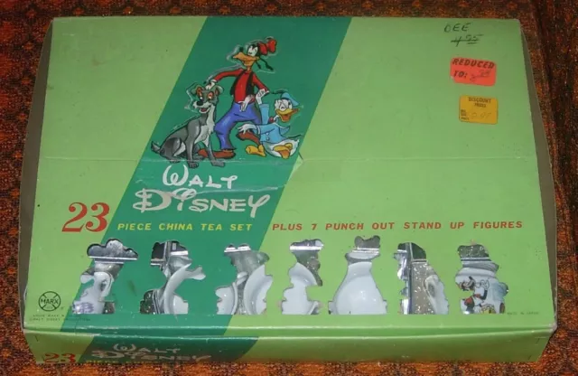 Marx  Walt Disney  23 Piece Tea Set  Multi Character  Boxed  C. 1950'S  Japan