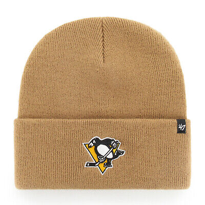 NHL Pittsburgh Penguins Woolly Hat Haymaker Camel Knit Beanie 196505462556