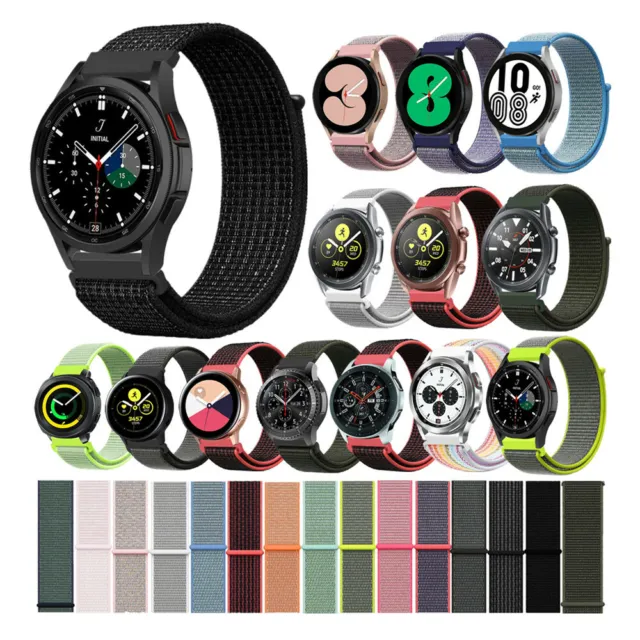 Woven Nylon Sport Loop Watch Band Strap For Samsung Galaxy Watch 4 5 6 Gear S3