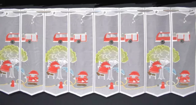 SCHÖNER LEBEN. Kinderzimmer-Vorhang Fahrzeuge Autos Polizei Bus Feuerwagen  Krankenwagen grau bunt 245cm oder Wunschlänge