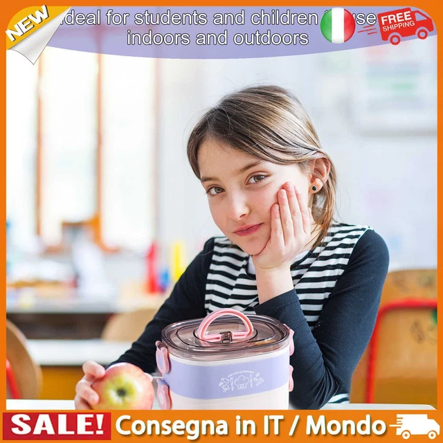 IT Portapranzo ovale da 1200 ml Scatole bento per bambini a tenuta stagna con cu