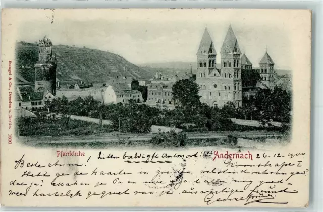 13129581 - 5470 Andernach Reliefdruck , plastisch ausgearbeitet Pfarrkirche 1900