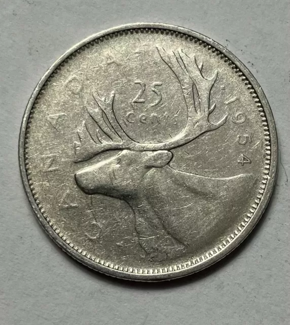 1954 Canada Silver 25 cents