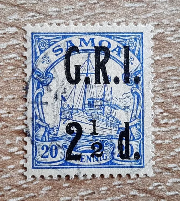 Schöne alte Briefmarke aus Britische Besetzung Samoa  *signiert*