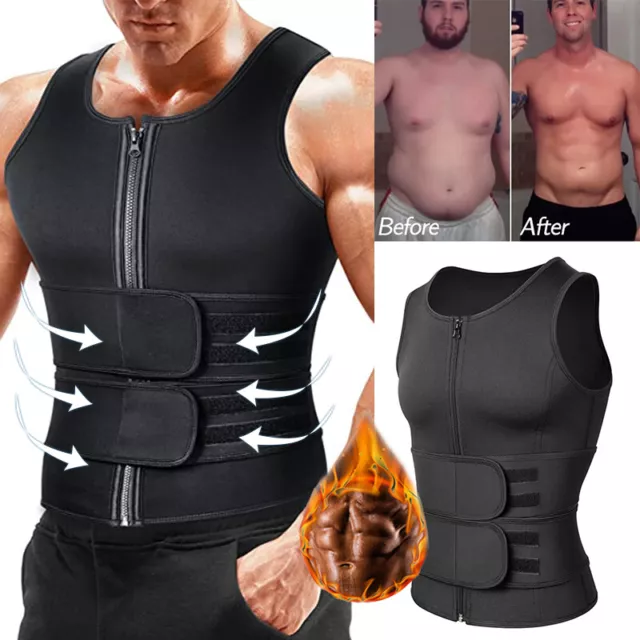 Men's Neoprene Sauna Sweat Gym Waist Trainer Vest Compression Body
