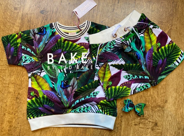 BNWT Ted Baker sweatshirt shorts outfit floral set 4-5 years New designer bows