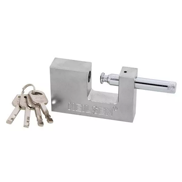 90mm Heavy Duty Steel Shutter Padlock + 4 Security Keys Shop Container Lock