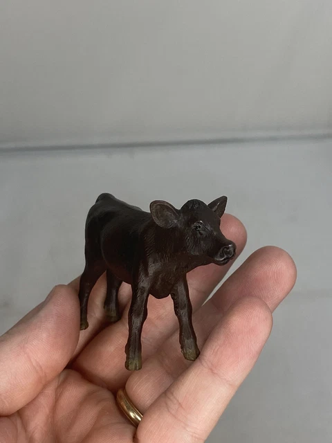 SCHLEICH STANDING Cow Calf Animal Figure 2007 Retired D-73527 Am- Limes 69