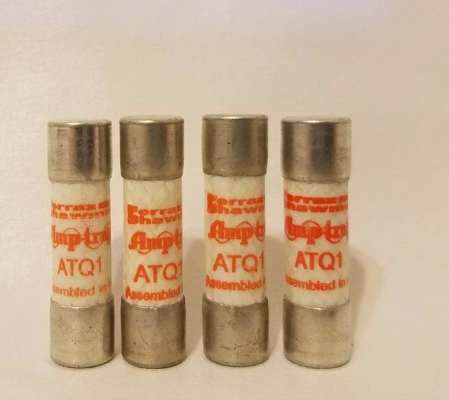 Lot De 4 Gould Ferraz Shawmut Amptrap ATQ1 Fusibles 1A 1 Amp 500VAC