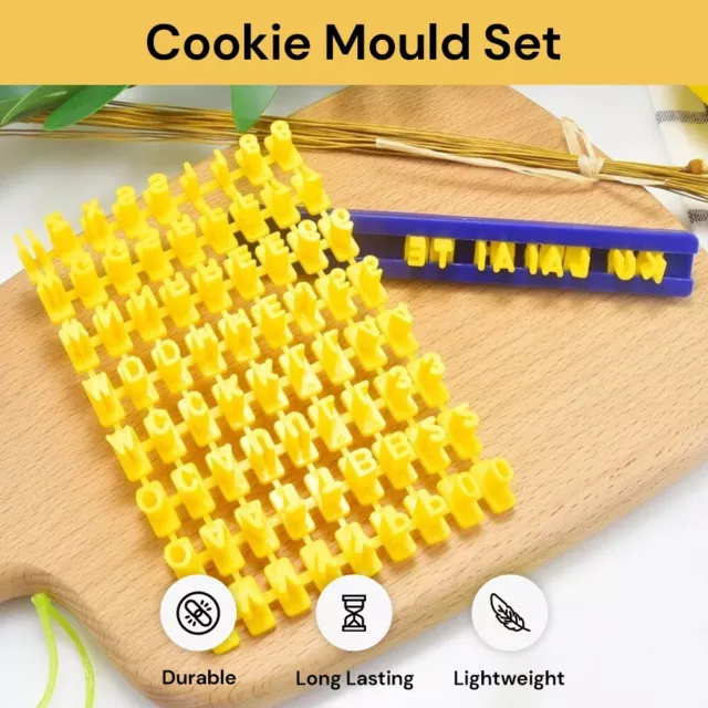 Alphabet Letter Number Cookie Biscuit Stamp Cutter Embosser Cake Mould Tools AUS