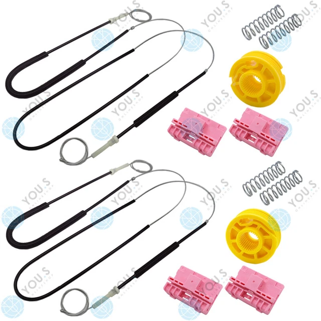 für AUDI A6 (4B, C5) Fensterheber Reparatursatz Seilzug SET Vorne Links + Rechts