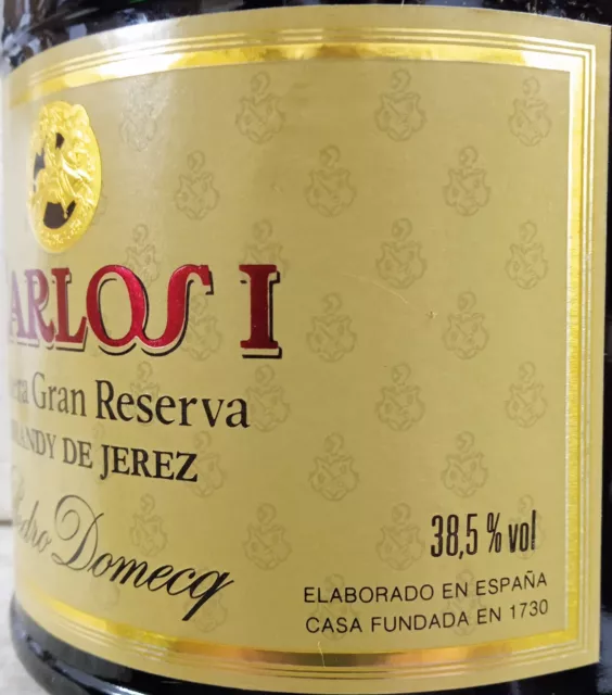 1 Bt. Brandy Carlos I Solera Gran Reserva Pedro Domecq (sacchetto) - 750ml 38,5% 3