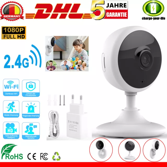 Funk Wlan Überwachungskamera Webcam 1080P HD WIFI IP Camera Innen IR Nachtsicht