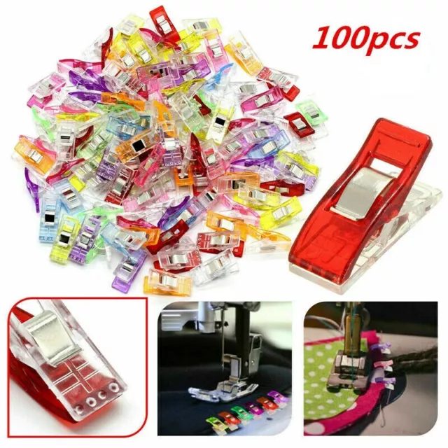 Pack 100 Wonder Colorful Clips For Fabric Craft Quilting Knitting Sewing Crochet