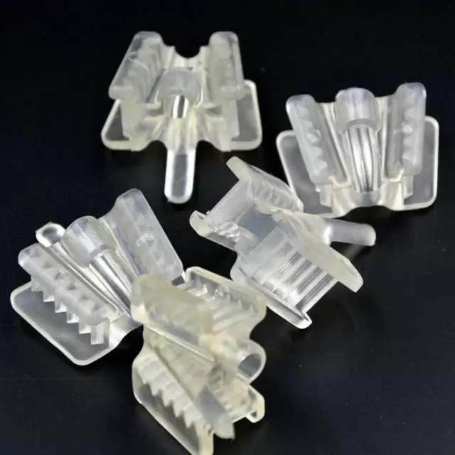 5PCS Dental Mouth Prop Bite Blocks Adult Silicone Latex Saliva Ejector Clear USA