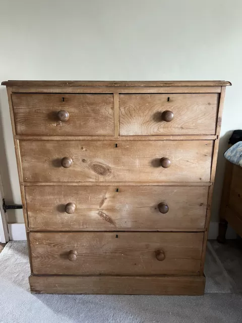 large antique pine chest of drawers