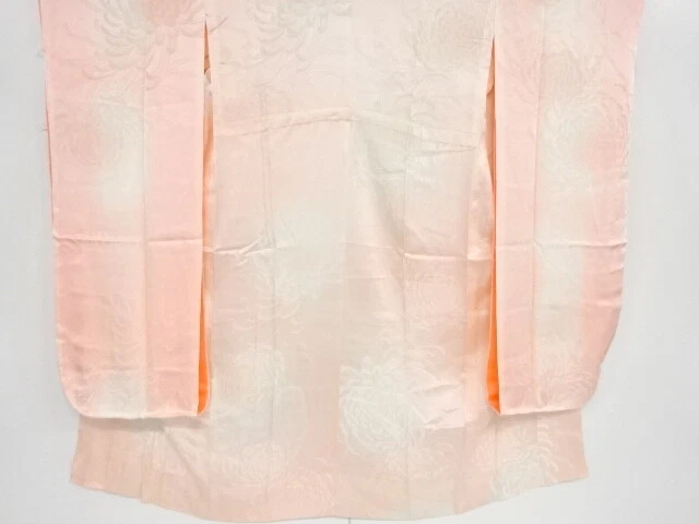 42313# Japanese Kimono / Antique Hitoe Juban For Furisode / Woven Kiku