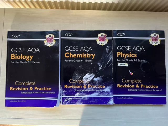 Biology Chemistry Physics GCSE 9-1 AQA Complete Revision & Practice All 3 By CGP