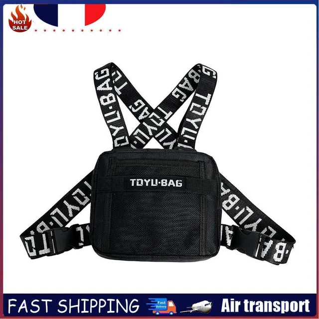 Fashion Chest Rig Bag Women Men Hip Hop Street Vest Waistcoat Pack (Black) ~
