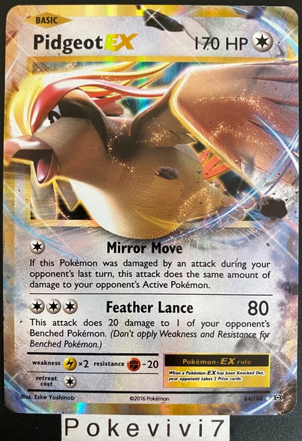 Carte Pokemon PIDGEOT / ROUCARNAGE 64/108 Ultra Rare EX XY12 ENGLISH OCCASION