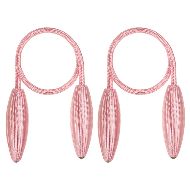 2Pcs Curtain Tiebacks Clips Decorative Window Drape Twist Tie Backs, Pink
