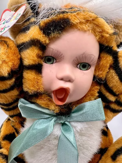 GEPPEDDO CUDDLE KIDS 2000 Toby Tiger Porcelain Face Stuffed Plush Doll ...