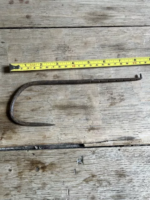 Antique Wrought Iron Butchers Hook Blacksmith Made 8”