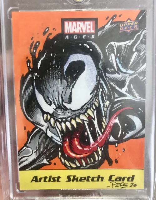2020 Upper Deck Marvel Ages 1/1 Venom Sketch Card By Darrin Pepe