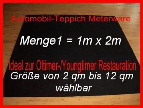 19,90 Euro/m² Teppich Meterware Autoteppich Velour dunkelblau Oberklasse